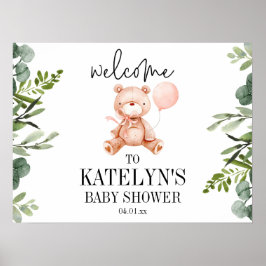 Teddy Bear Baby Dusche Begrüßungszeichen Plakat