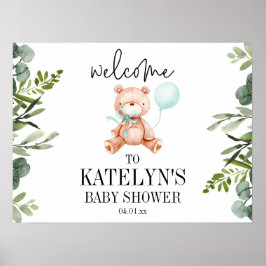 Teddy Bear Baby Dusche Begrüßungszeichen Plakat