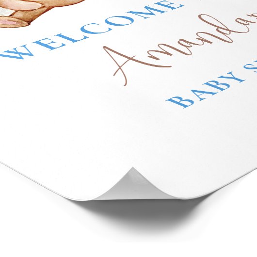 Teddy Bear Baby Dusche Begrüßungszeichen Plakat (Ecke)