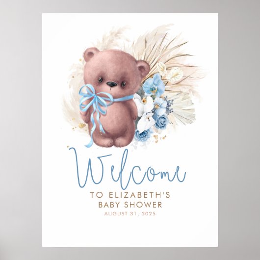 Teddy Bear Baby Dusche Begrüßungszeichen Poster (Vorne)