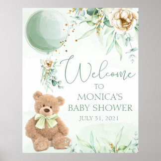 Teddy Bear Baby Dusche Begrüßungszeichen Poster