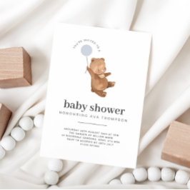 Teddy Bear Baby Dusche Blue Ballon Einladung