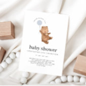 Teddy Bear Baby Dusche Blue Ballon Einladung