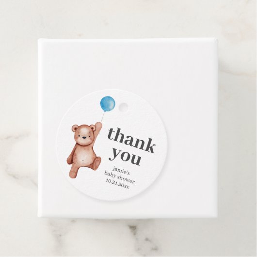 Teddy Bear Baby Dusche Blue Geschenkanhänger (Beispiel)