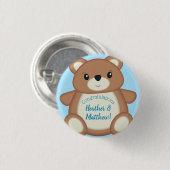 Teddy Bear Baby Dusche Button (Vorne & Hinten)