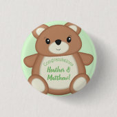 Teddy Bear Baby Dusche Button (Vorderseite)