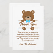Teddy Bear Baby Dusche Danke Karte (Vorne/Hinten)