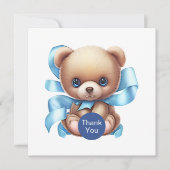 Teddy Bear Baby Dusche Danke Karte (Vorderseite)