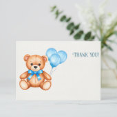 Teddy Bear Baby Dusche Dankeskarte (Stehend Vorderseite)