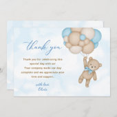 Teddy Bear Baby Dusche Dankeskarte (Vorne/Hinten)