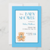 Teddy Bear Baby Dusche Einladung (Vorderseite)