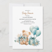 Teddy Bear Baby Dusche Einladung (Vorderseite)