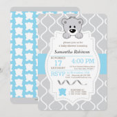Teddy Bear Baby Dusche Einladung (Vorne/Hinten)