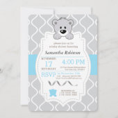Teddy Bear Baby Dusche Einladung (Vorderseite)