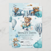 Teddy Bear Baby Dusche Einladung (Vorne/Hinten)