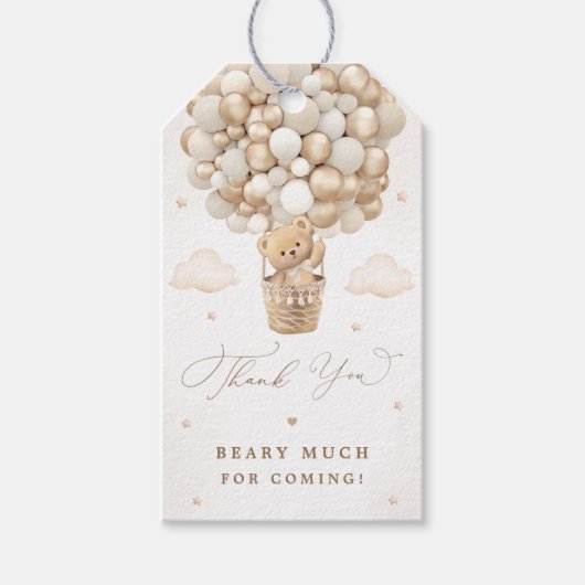 Teddy Bear Baby Dusche Geschenkanhänger (Vorderseite)