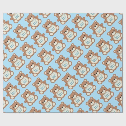 Teddy Bear Baby Dusche Geschenkpapier (Flach)