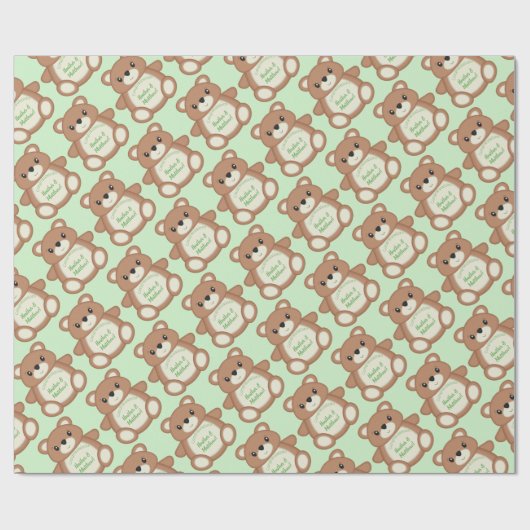 Teddy Bear Baby Dusche Geschenkpapier (Flach)