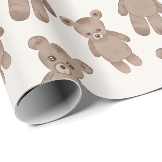 Teddy Bear Baby Dusche Geschenkpapier (Rolleneckpunkt)
