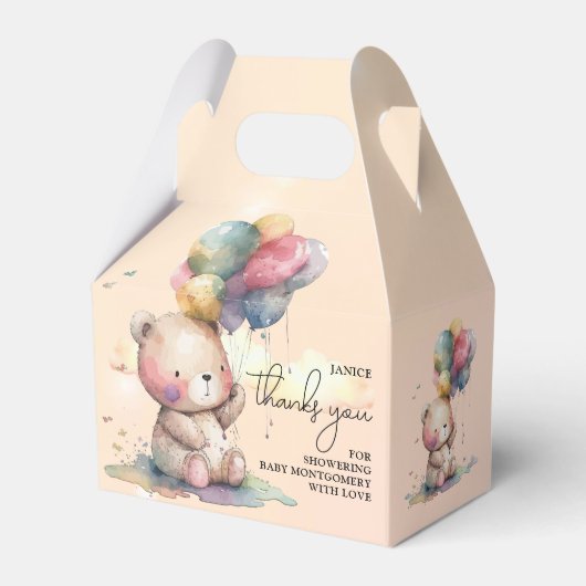 Teddy Bear Baby Dusche Geschenkschachtel (Vorderseite)