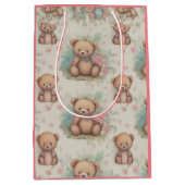 Teddy Bear Baby Dusche Geschenktaschen Mittlere Geschenktüte (Vorderseite)