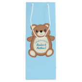 Teddy Bear Baby Dusche Geschenktüte Für Weinflaschen (Rückseite)