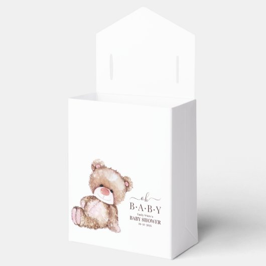 Teddy Bear Baby Dusche, Girl Pink Bear Baby Dusche Geschenkschachtel (Geöffnet)