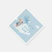 Teddy Bear Baby Dusche Gold & Blue Serviette (Ecke)