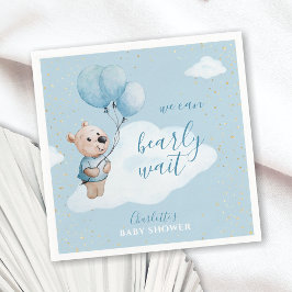 Teddy Bear Baby Dusche Gold & Blue Serviette