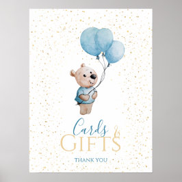 Teddy Bear Baby Dusche Gold Cards Geschenke Poster