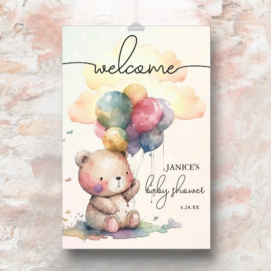 Teddy Bear Baby Dusche Grosser Empfang Poster