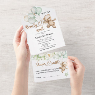 Teddy Bear Baby Dusche in einer Einladung