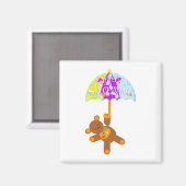 Teddy Bear Baby Dusche Magnet (Vorderseite/Rückseite)