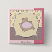 Teddy Bear Baby Dusche mit Retro Circles Button (Vorderseite)