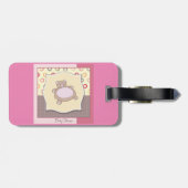 Teddy Bear Baby Dusche mit Retro Circles Gepäckanhänger (Rückseite horizontal)