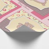 Teddy Bear Baby Dusche mit Retro Circles Geschenkpapier