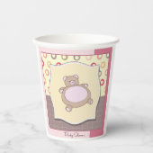 Teddy Bear Baby Dusche mit Retro Circles Pappbecher (Vorderseite)