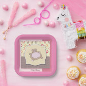 Teddy Bear Baby Dusche mit Retro Circles Pappteller (Party)