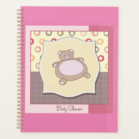 Teddy Bear Baby Dusche mit Retro Circles Planer (Vorderseite)