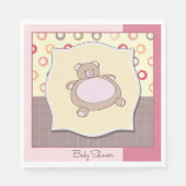 Teddy Bear Baby Dusche mit Retro Circles Serviette (Vorderseite)