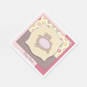 Teddy Bear Baby Dusche mit Retro Circles Serviette (Ecke)