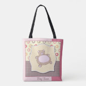 Teddy Bear Baby Dusche mit Retro Circles Tasche (Rückseite)