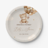 Teddy Bear Baby Dusche neutral Pappteller (Vorderseite)
