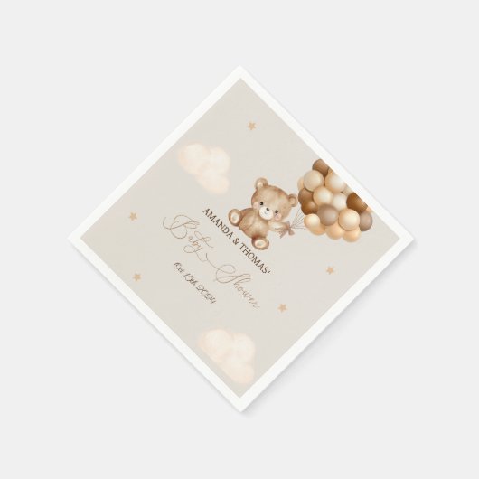 Teddy Bear Baby Dusche neutral Serviette (Ecke)