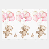 Teddy Bear Baby Dusche Packpapier Blätter (Vorderseite)
