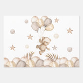 Teddy Bear Baby Dusche Packpapier Blätter (Vorderseite)