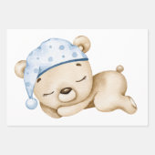 Teddy Bear Baby Dusche Packpapier Blätter (Vorderseite 3)