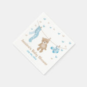 Teddy Bear Baby Dusche Papier Napkin Boy Blue Serviette (Ecke)