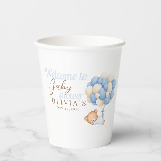 Teddy Bear Baby Dusche Pappbecher (Vorderseite)