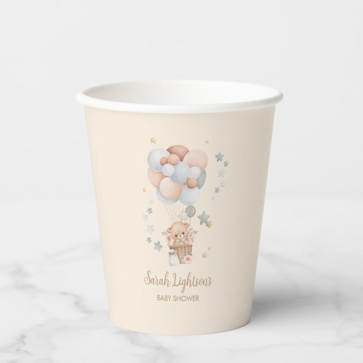 Teddy Bear Baby Dusche Pappbecher (Vorderseite)